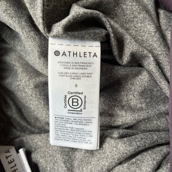 Athleta Chelsea Cargo Lined Pants, Size 8, Eggplant - Picture 6 of 7